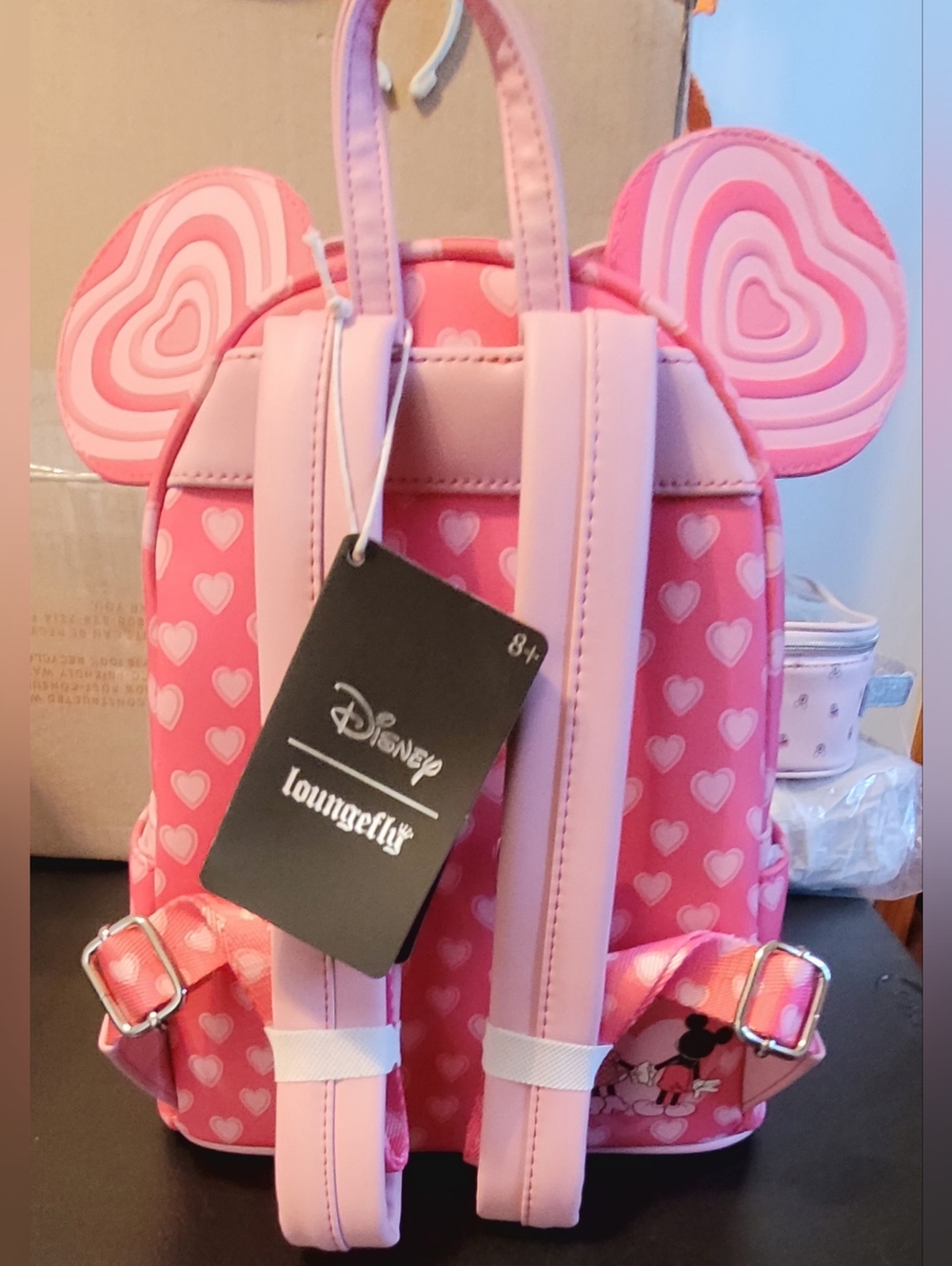 Loungefly Mickey and Minnie Valentine's hearts mini backpack - Picture 4 of 6